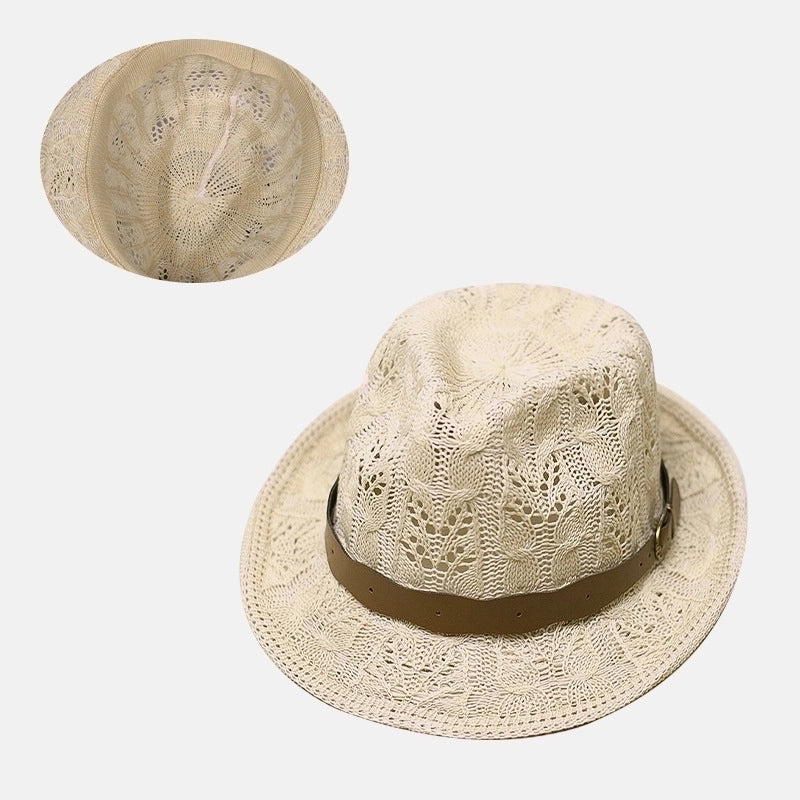 Unisex Basic Solid Color Flat Eaves Fedora Hat