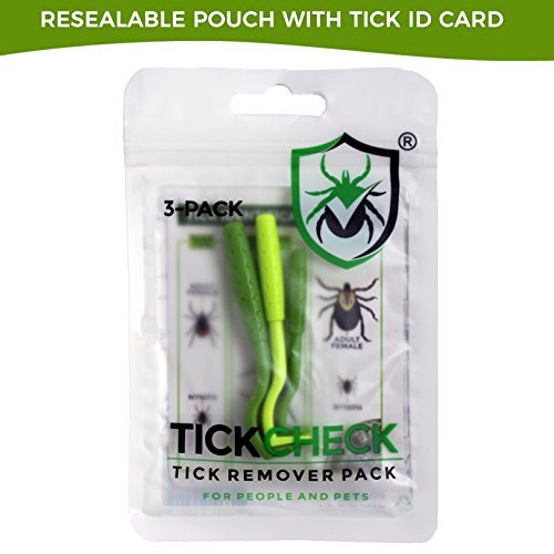 Tick Remover Value 3 Pack - Tick Remover Tools + Tick Identification Card - for Humans. Dogs & Cats (1 Set)