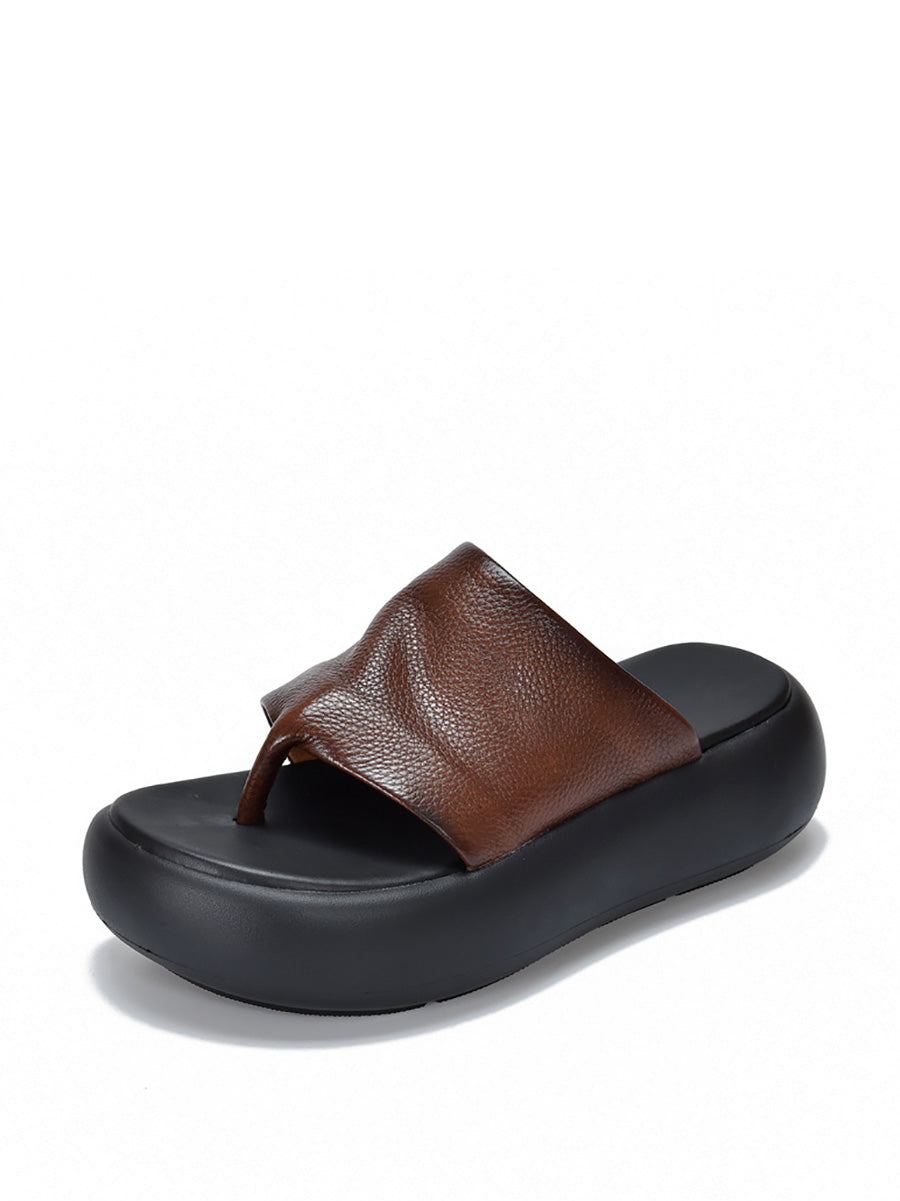 Women Summer Casual Pure  Color Platform Slippers