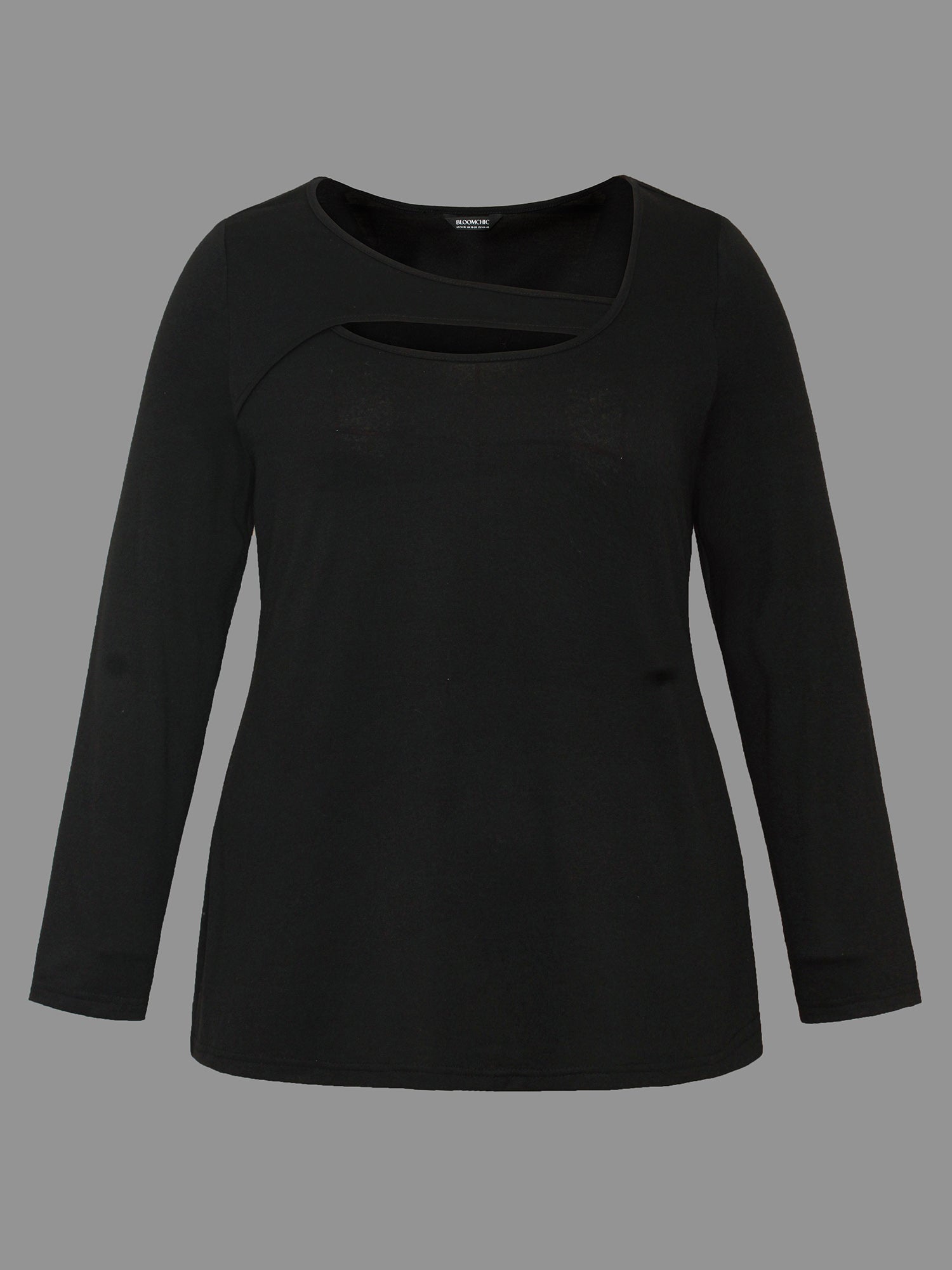 Asymmetrical Neckline Long Sleeve T-shirt