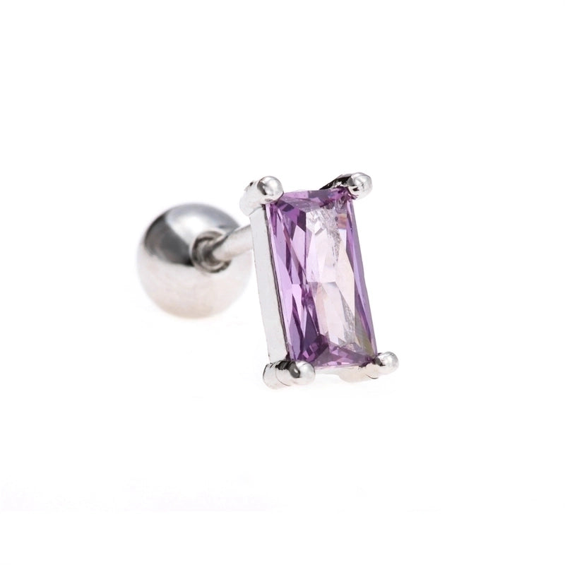 Ear Cartilage Rings & Studs Minimalist Geometric Brass Gem