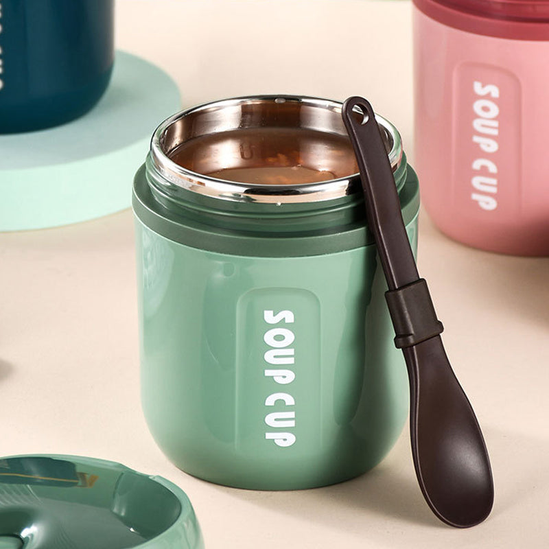 Stainless Steel Thermal Container with Foldable Spoon