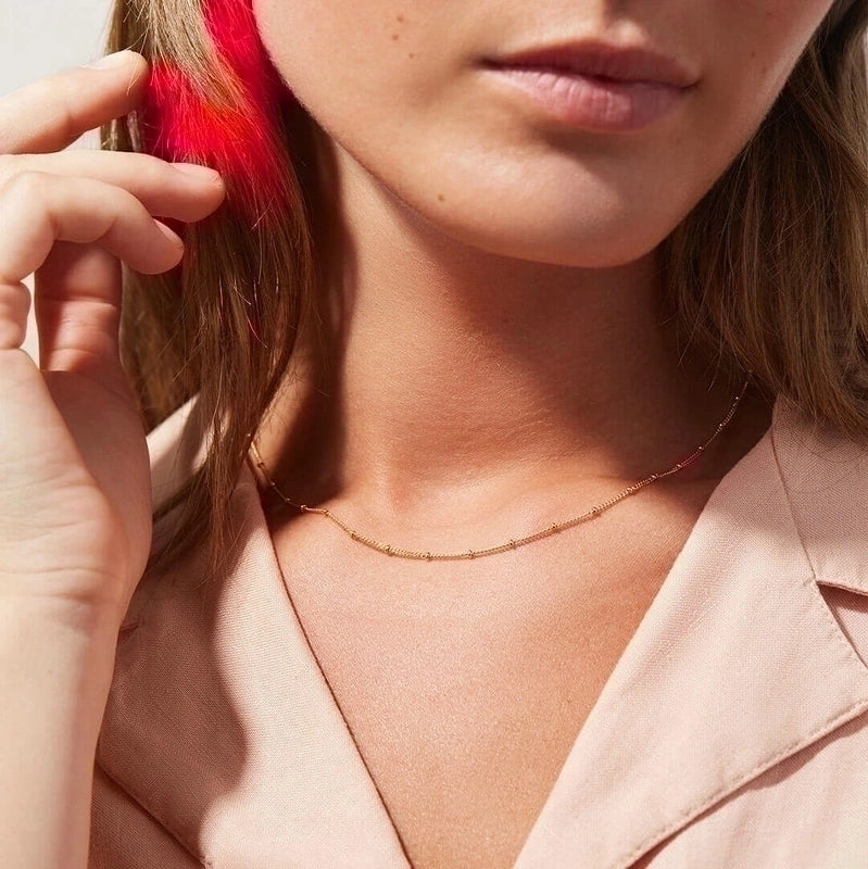 Casual Minimalist Solid Color 304 Stainless Steel 18K Gold Plated Stainless Steel Necklaces