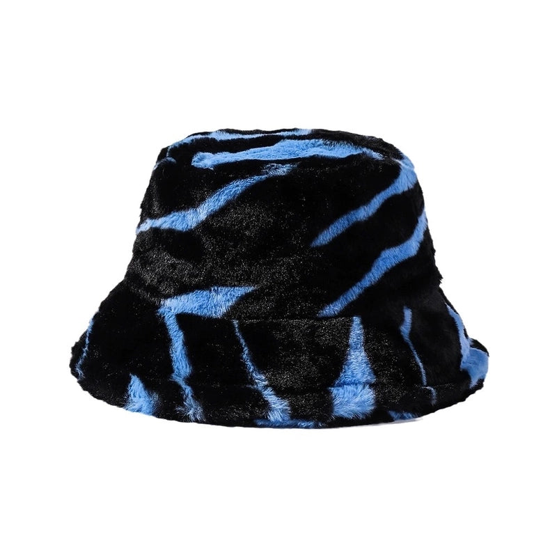 Women's Retro Color Block Big Eaves Bucket Hat