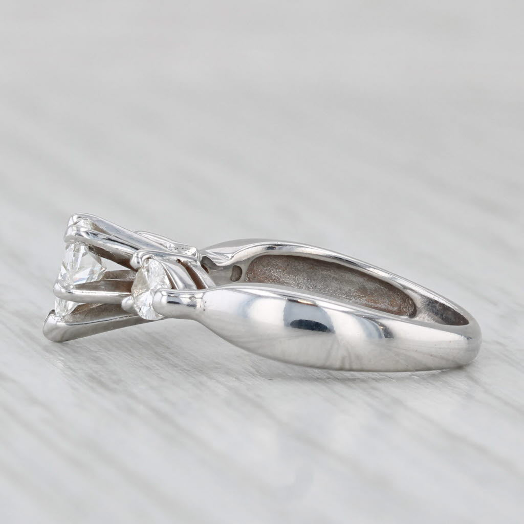 0.83ctw Diamond Heart Engagement Ring 14k white Gold Size 4.25