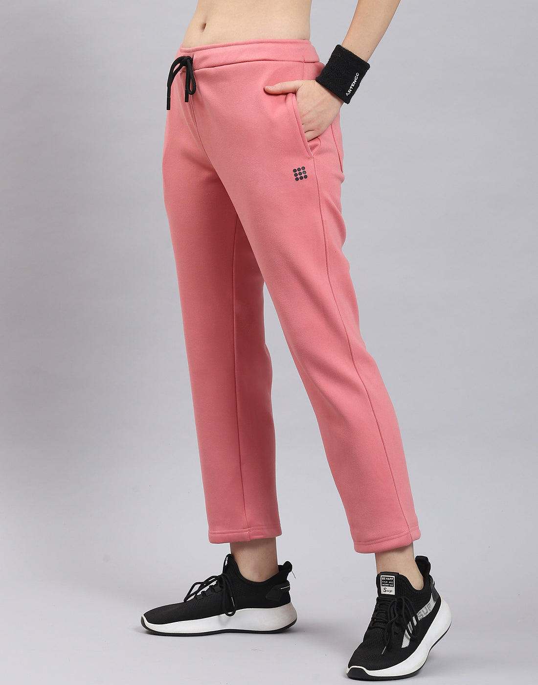 Women Pink Solid Regular Fit Winter Lower