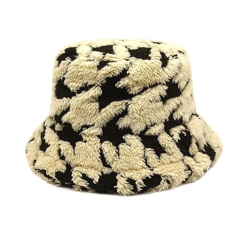 Women's Retro Color Block Flat Eaves Bucket Hat
