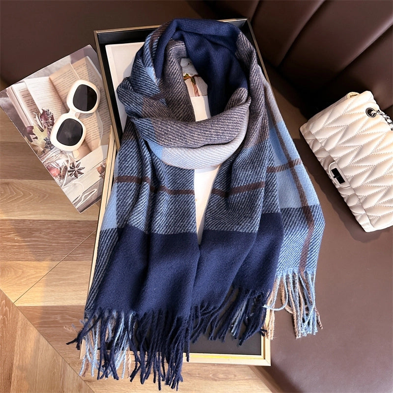 Unisex Business Basic Minimalist Tassel Imitation Cashmere Polyester Scarf