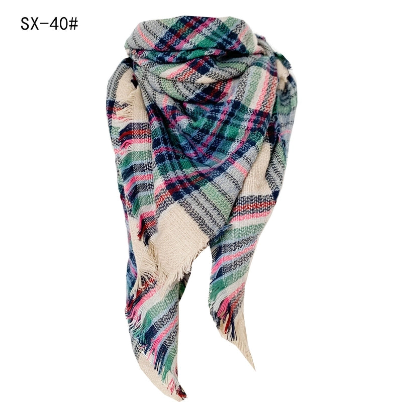 Autumn And Winter Imitation Cashmere Qicaigei Square Scarf Triangular Binder Scarf Women's Neck Warmer Shawl