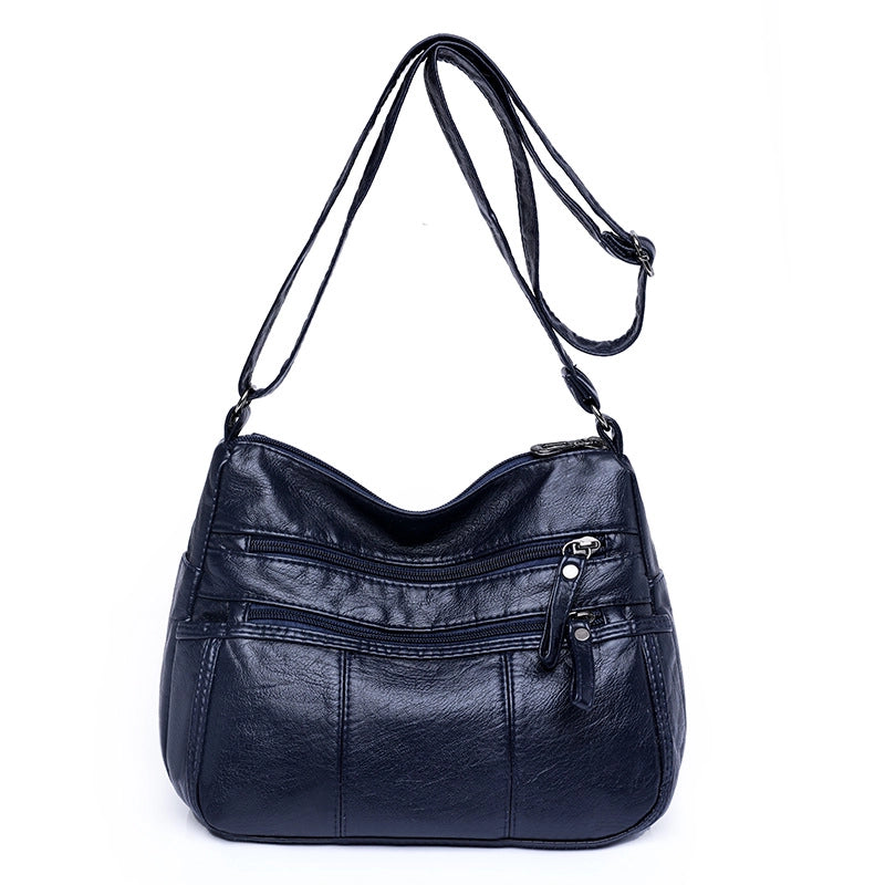 Women's Pu Leather Solid Color Vintage Style Classic Style Square Zipper Shoulder Bag Crossbody Bag