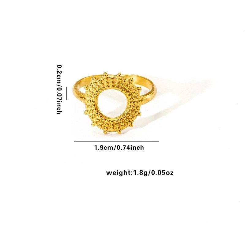 Minimalist Classic Style Leaf Heart Shape Flower Titanium Steel Plating Rings