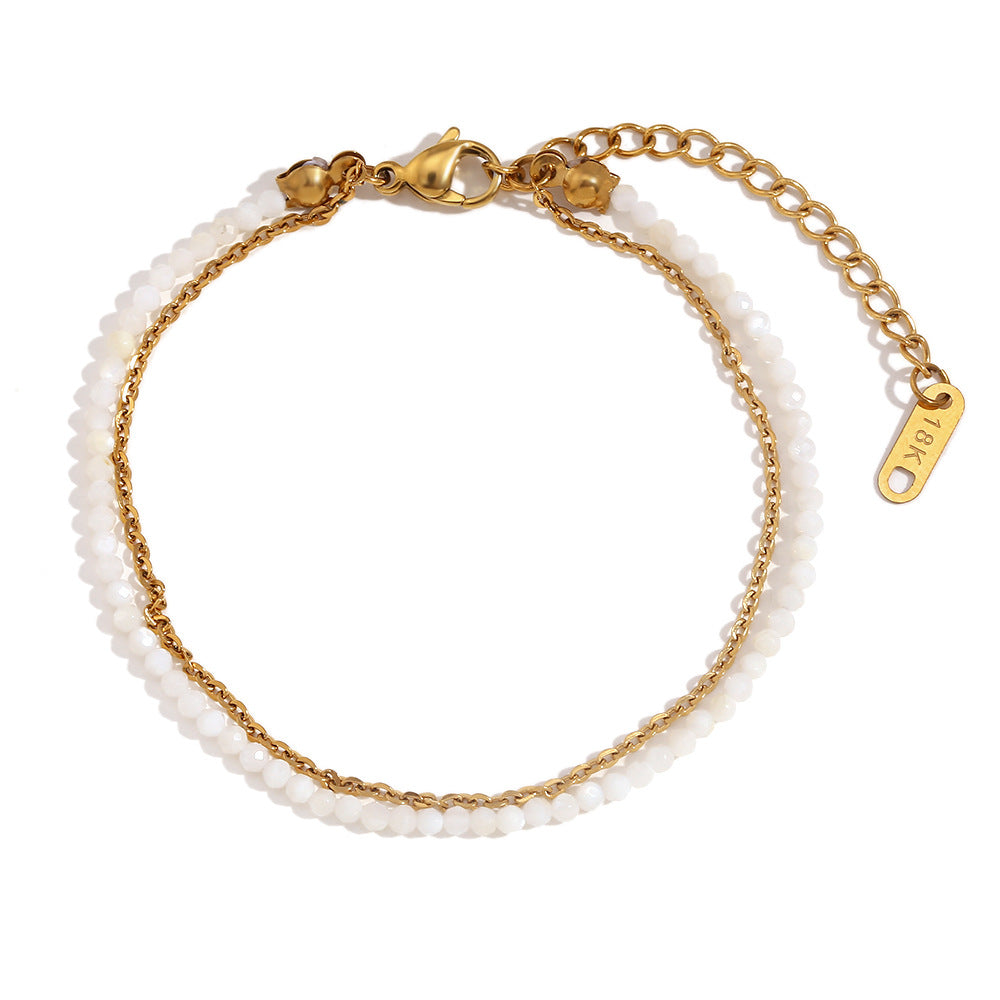 Women Fashion Circle Geometric Stainless Steel Electroplating Bracelets