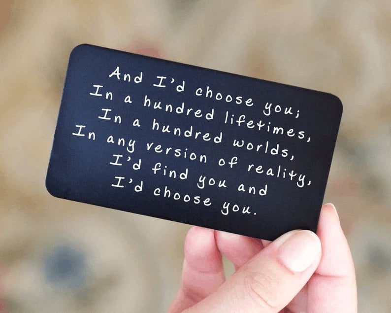 49% OFF⇝💓 And I'd choose you Engraved Metal Wallet Card