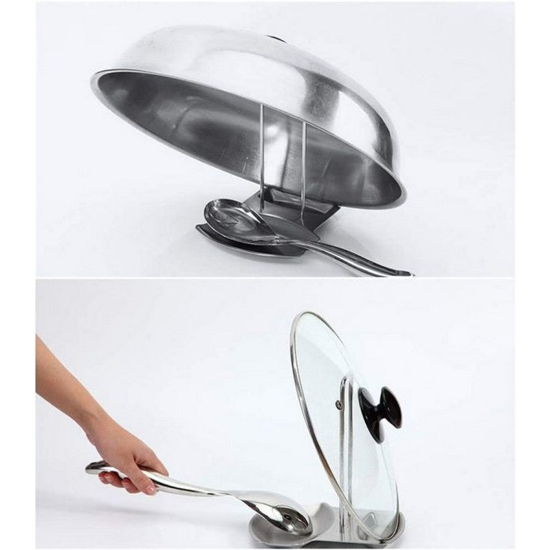 Lid And Spoon Stand Holder Stainless Steel - Cover Lid Rest Stand Spoon Holder Organizer