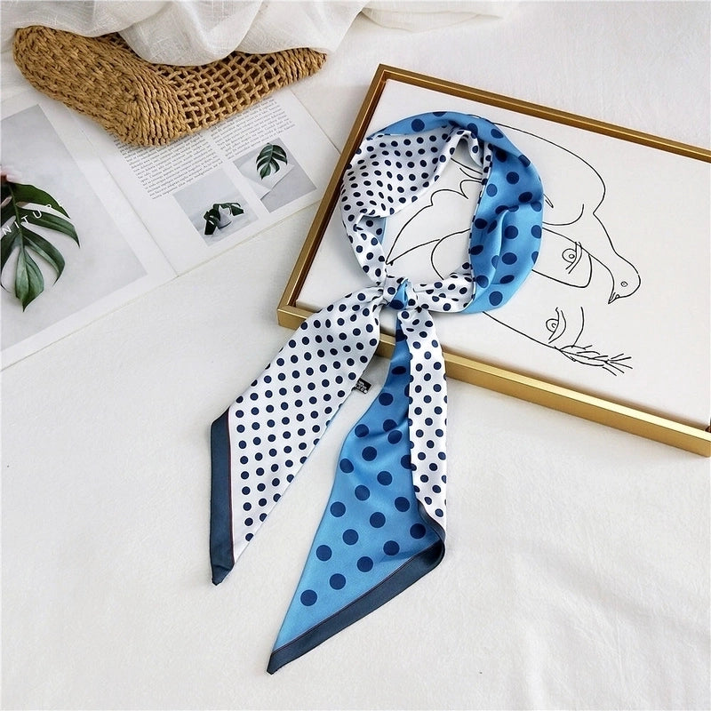 Unisex Sweet Polka Dots Polyester Printing Silk Scarves