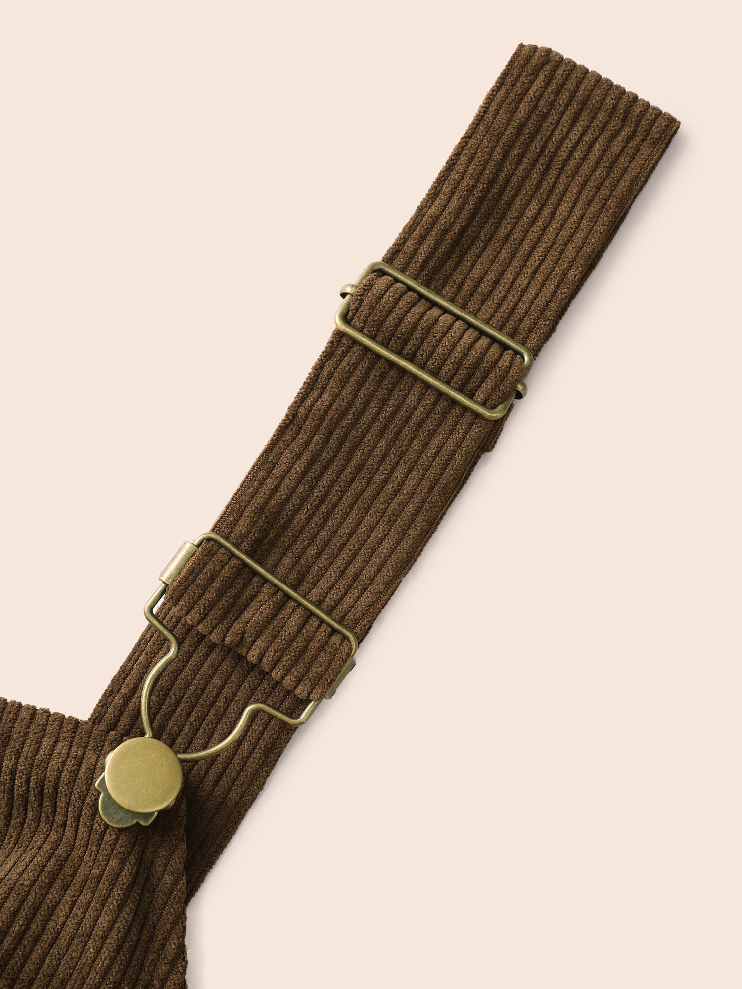 Floral Embroidered Corduroy Overall Dress