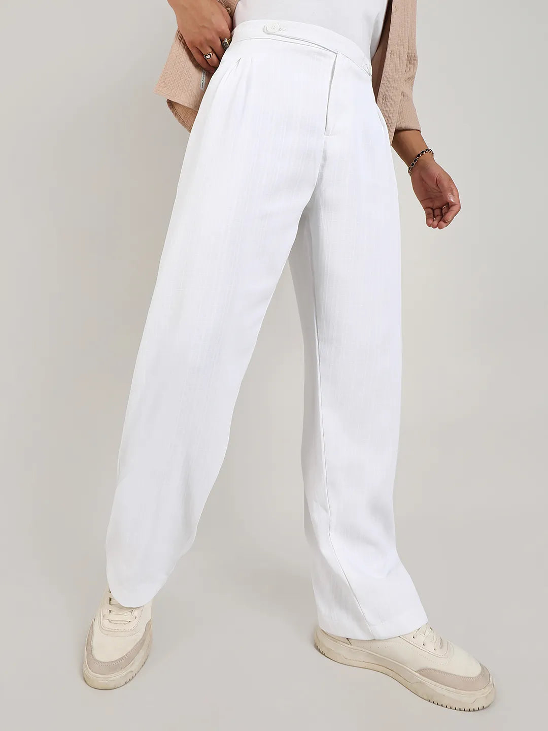 Tailored Linen-Blend Trousers