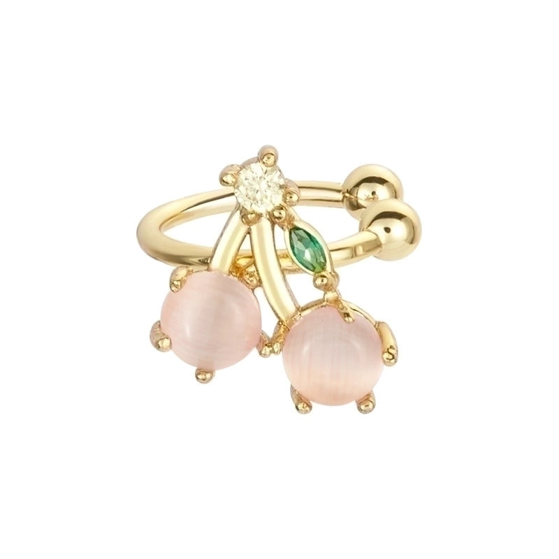 Color Zirconium Cherry Peach Tropical Fruit Ear Bone Clip Women