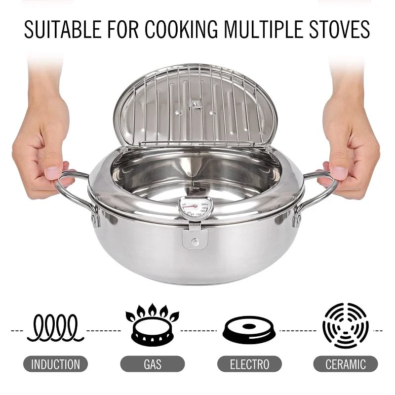 2023 Hot Sale—Stainless Steel Deep Frying Pot & Free shipping