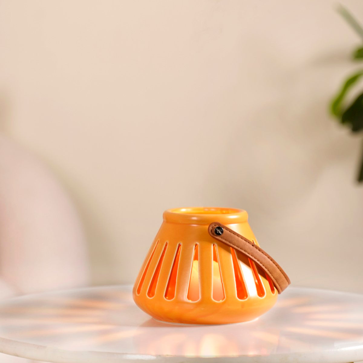 Ceramic Lantern With Handle Set of 2
