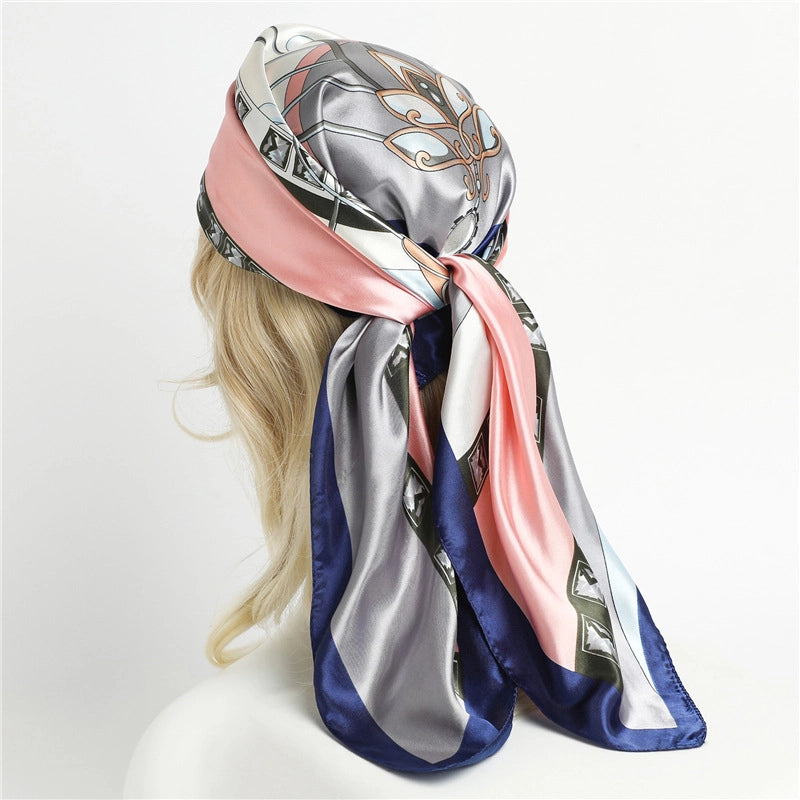 Women's Minimalist Printing Polyester Printing Silk Scarf