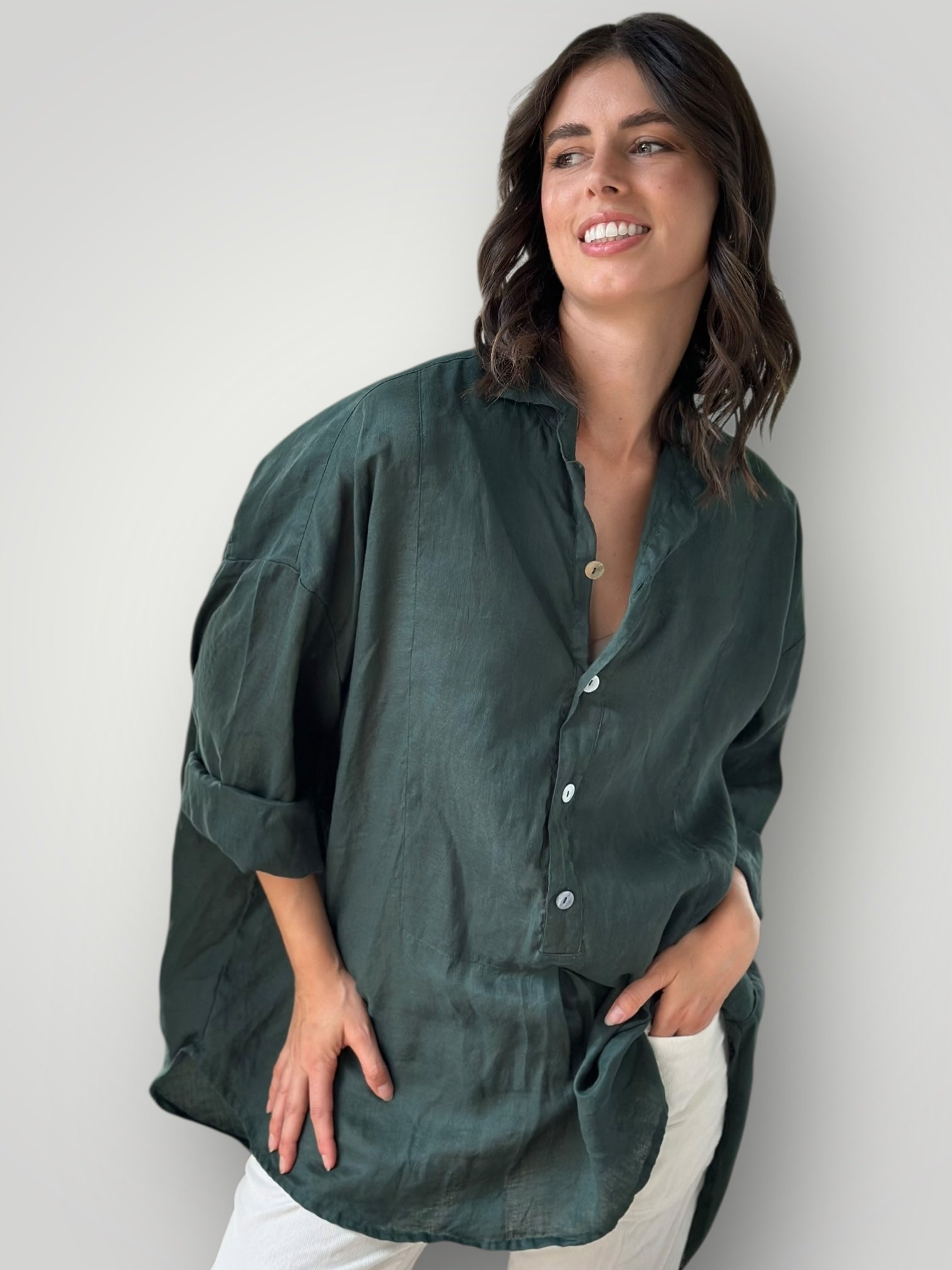 megan shirt - forrest linen