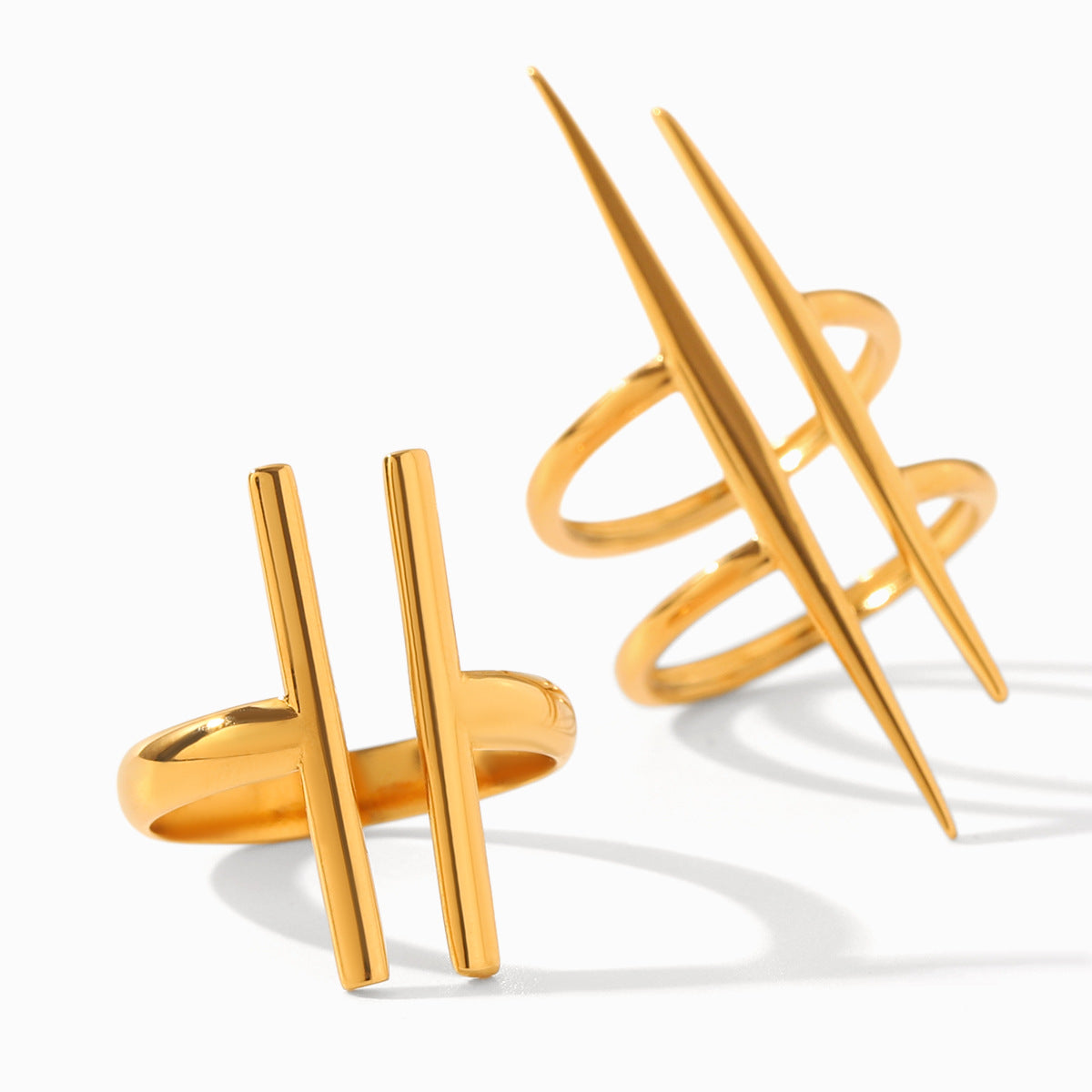 Stainless Steel Line Open Ring Hand Jewelry Niche Design Irregular Titanium Steel Ring Ring
