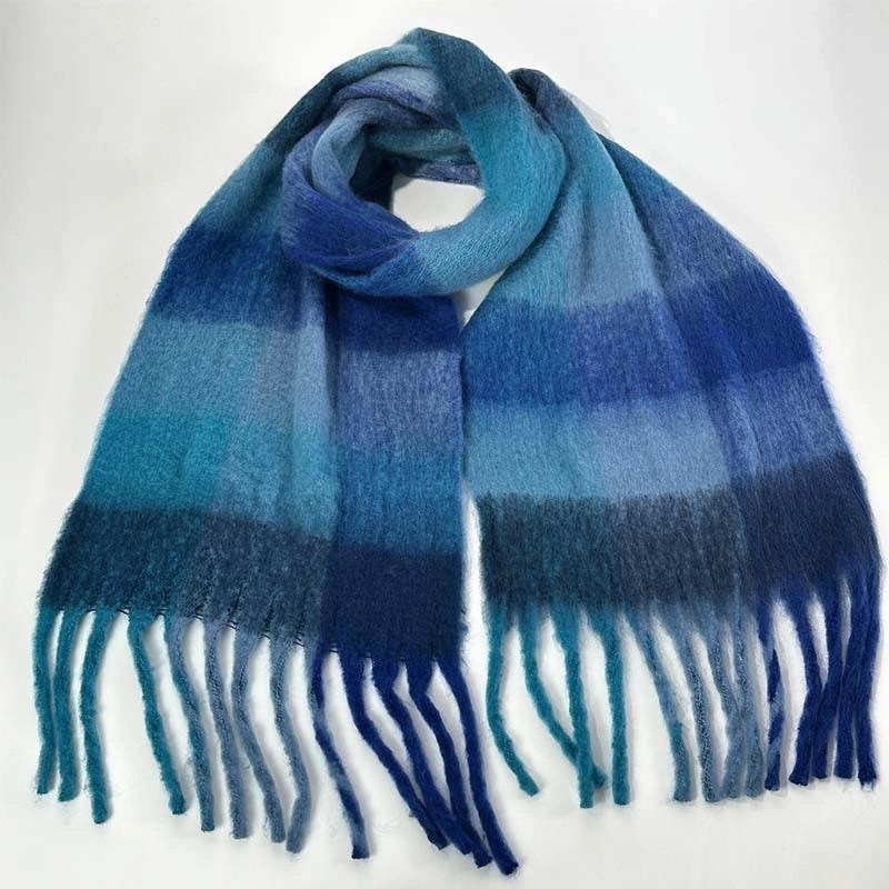 Women's Vacation Minimalist Multicolor Polyester Tassel Scarf