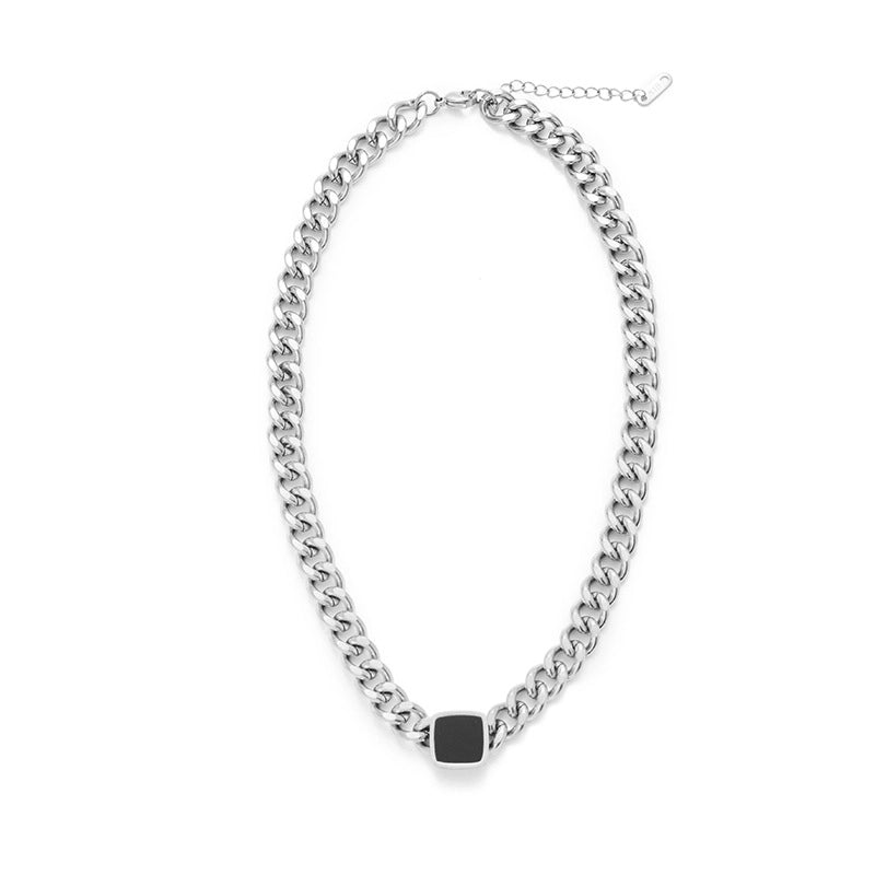 Minimalist Geometric 304 Stainless Steel Acrylic 18K Gold Plated Stoving Varnish Necklace