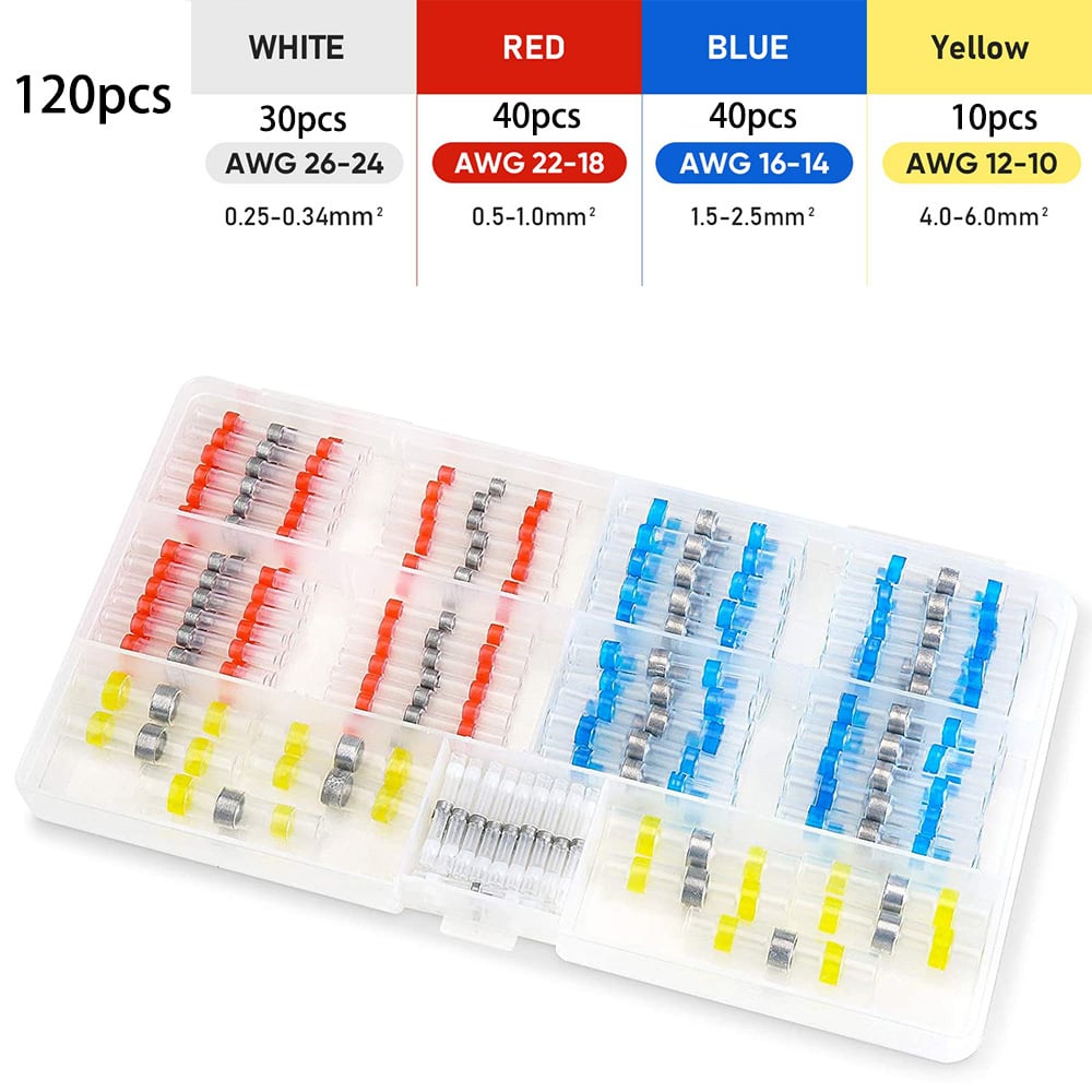 Waterproof Solder & Seal Heat Shrink Butt Connector Soldering Sleeving Kits