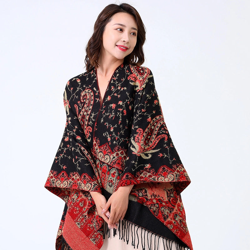 Women's Streetwear Cashew Nuts Imitation Cashmere Gradient Color Scarf