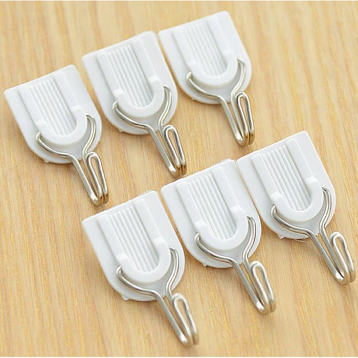 Strong & Powerful Self Adhesive Hooks. Home Storage Wall Door Hook for Hanging n Bathroom. Kitchen. Closet (6Pcs Set)