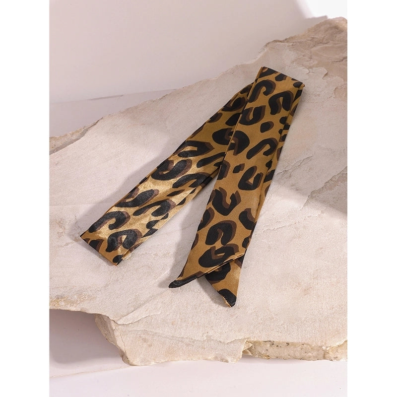 Unisex Minimalist Classic Style Leopard 304 Stainless Steel Silk Scarf