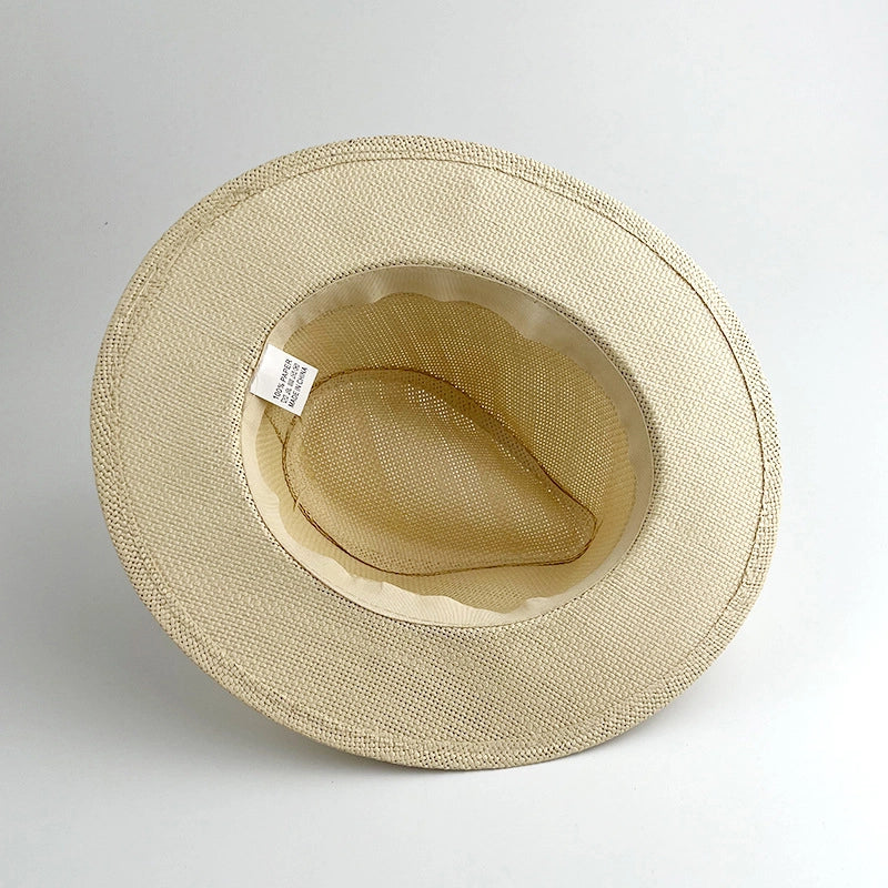 Unisex Minimalist Solid Color Wide Eaves Straw Hat