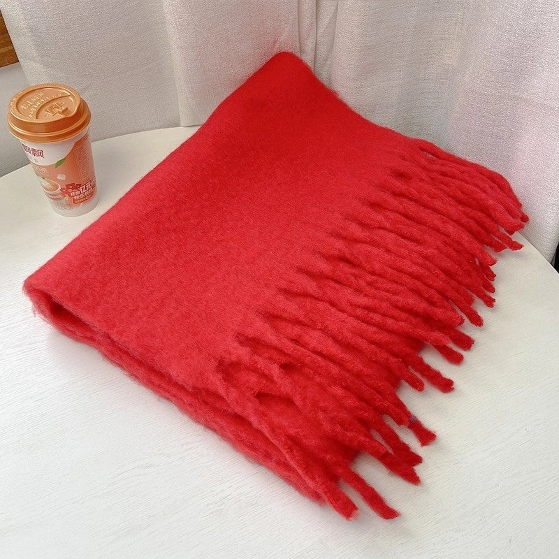 Women's Fashion Solid Color Polyester Winter Scarves