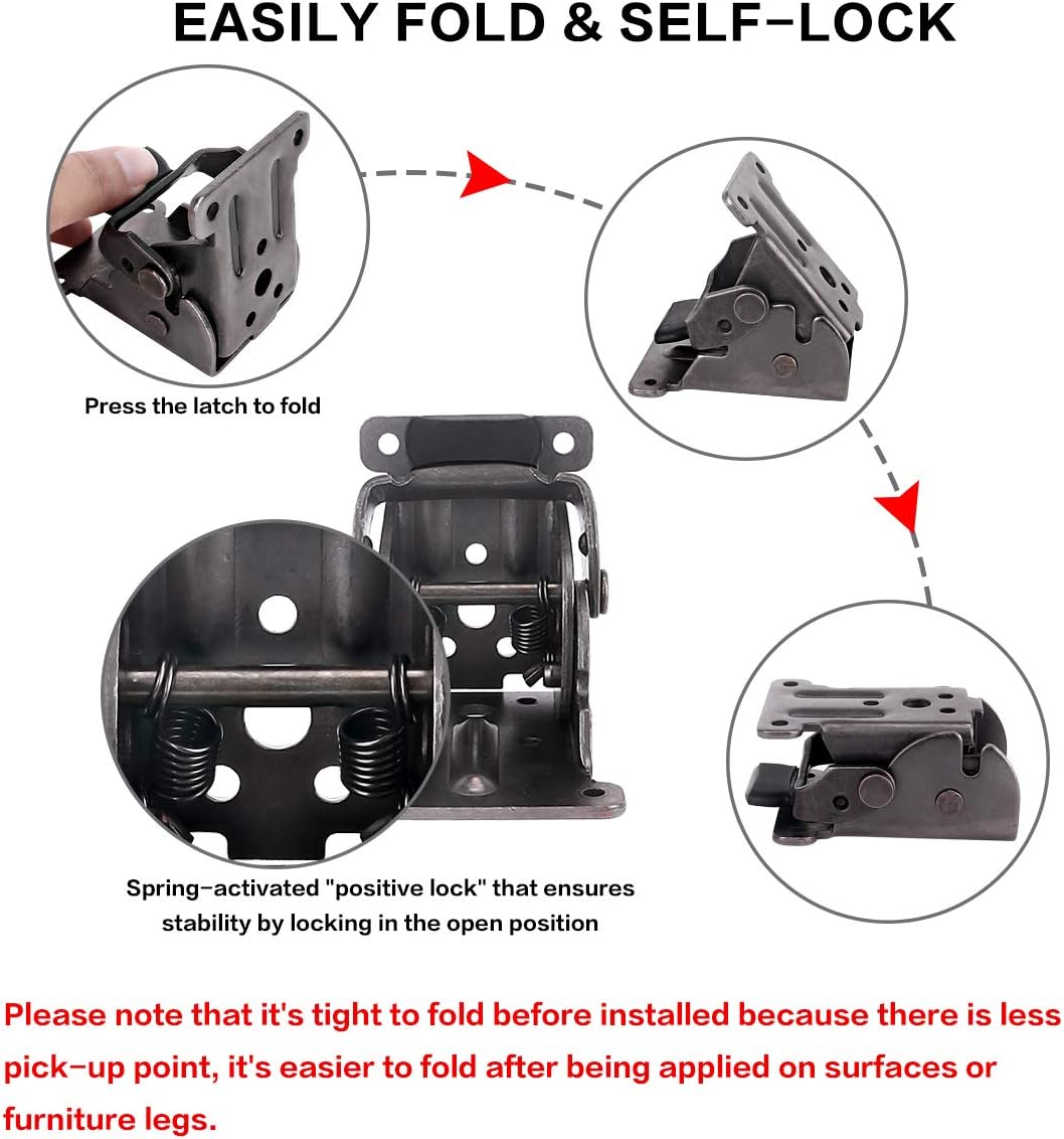 🔥Heavy-Duty Folding Table Leg Brackets. Self-Locking Hinges for DIY Furniture