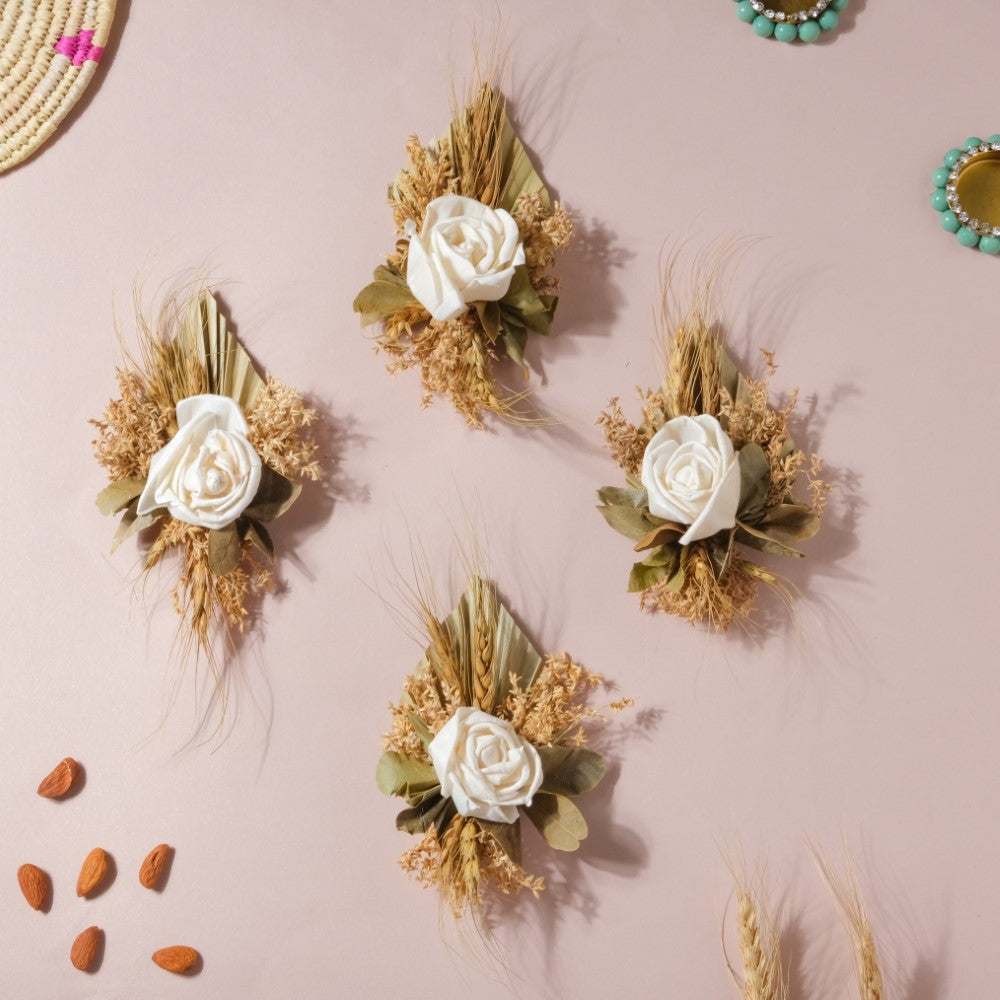 Shola Rose Mini Floral Cluster Set Of 4