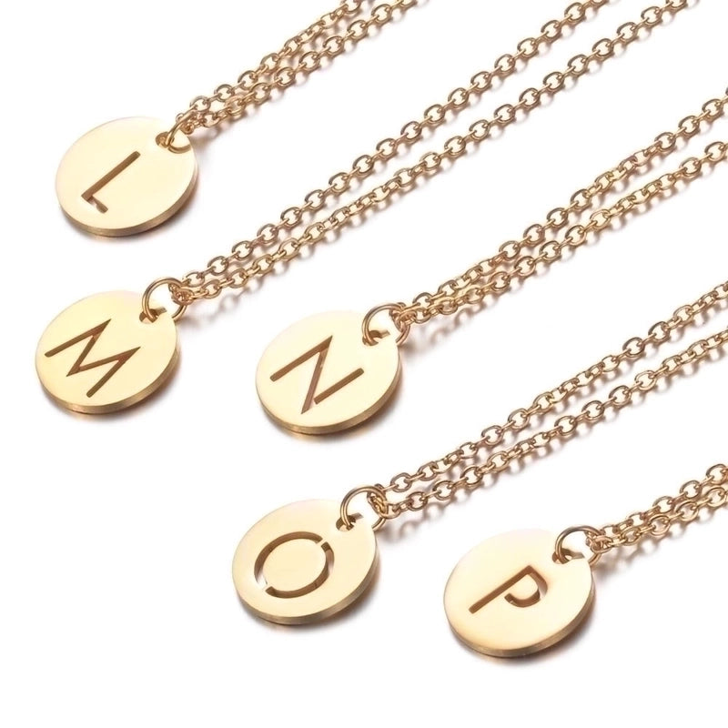 Minimalist Letter Stainless Steel Titanium Steel Plating Chain Gold Plated Pendant Necklace