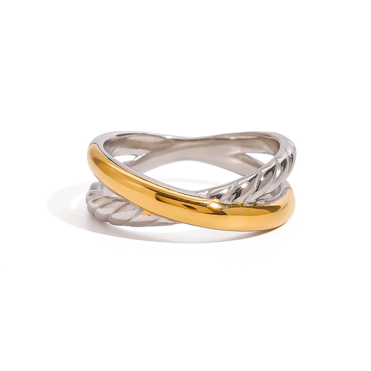 Stainless Steel Twist Geometric Ring Niche Ring Titanium Steel Bracelet Rings