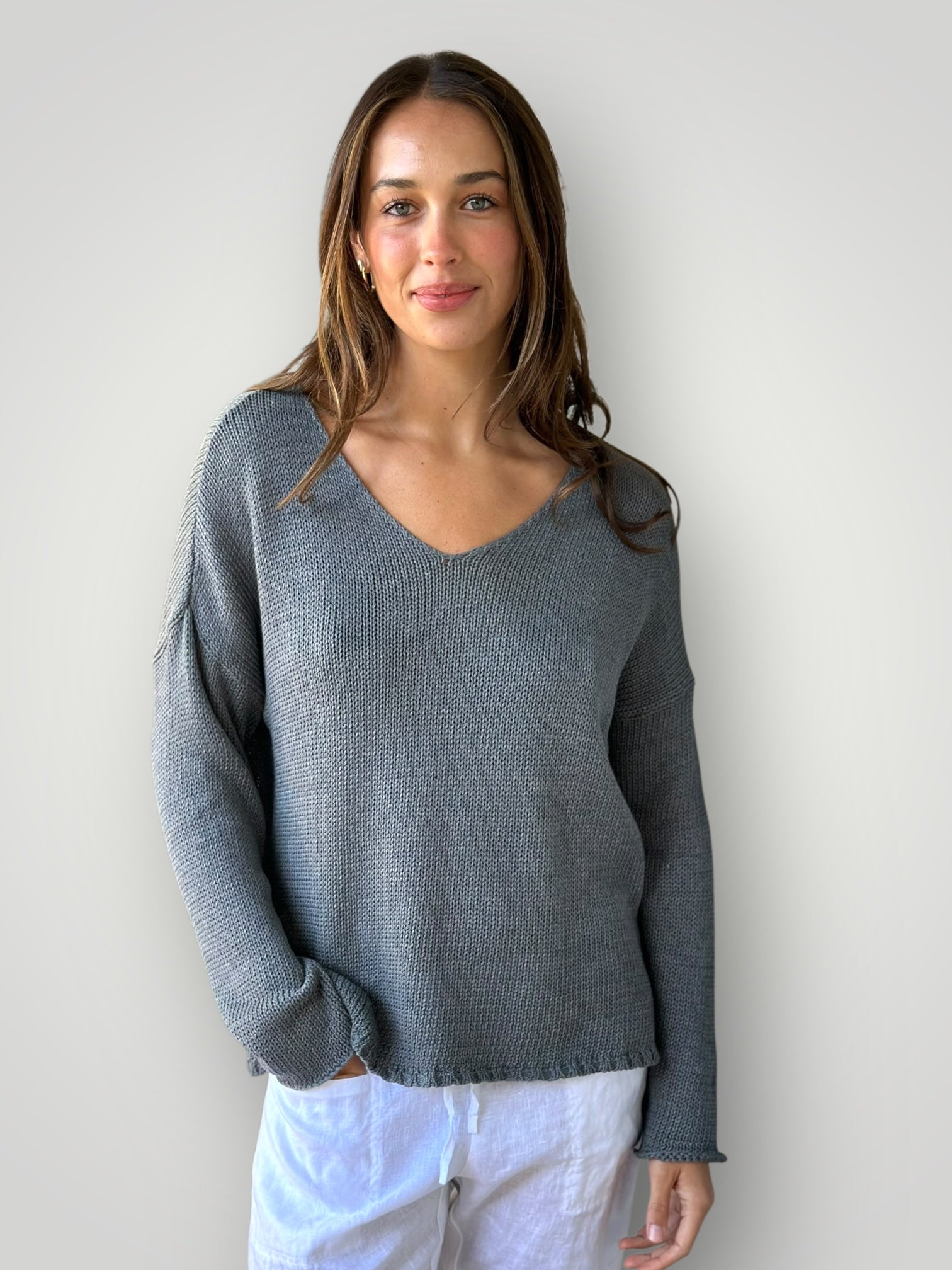 jamie cotton knit - grey