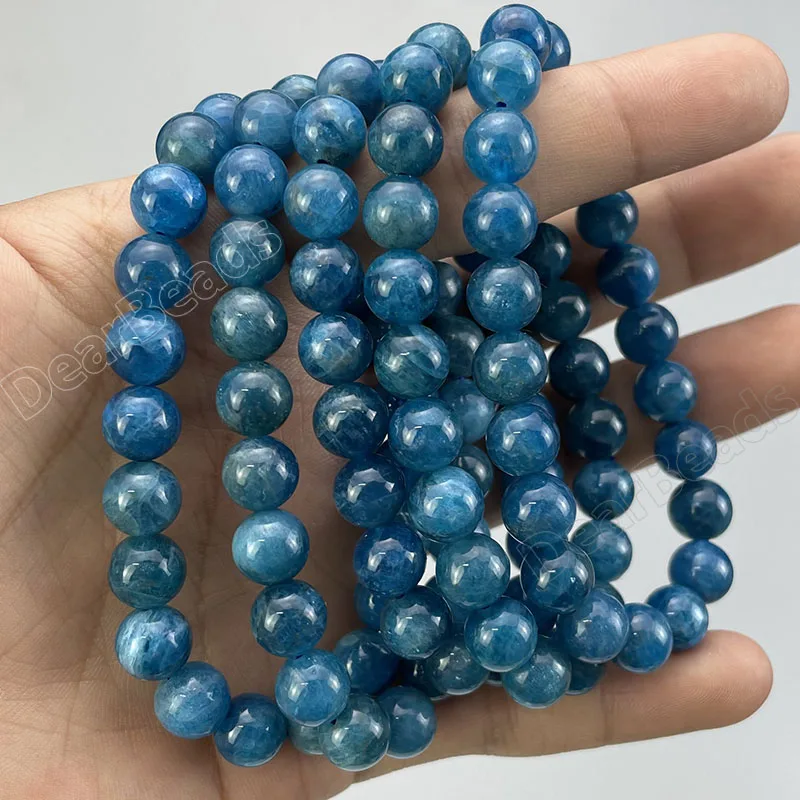 Blue Apatite Bracelets High Quality Natural Gemstone Beads Customizable Bracelet For Men a Women