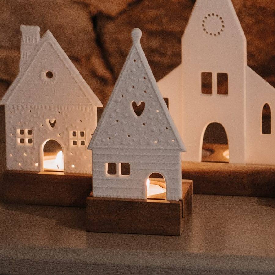 Gingerbread House Decorative Sculpture with Tealight Holder