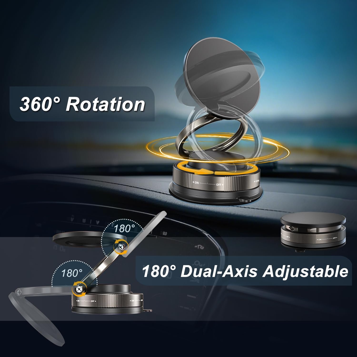 360° Adjustable Vacuum Magnetic Phone Holder for Car