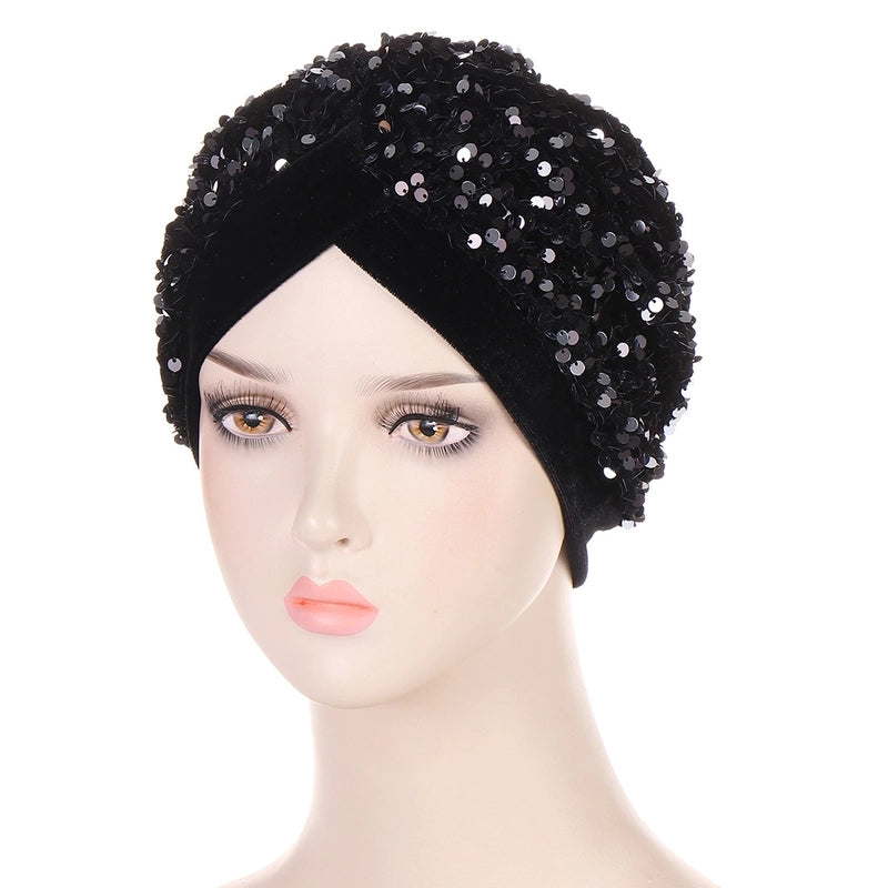 New Multi-color Flannel Front And Back Needle Cap Muslim Fashion Embroidered Turban Cap Spot