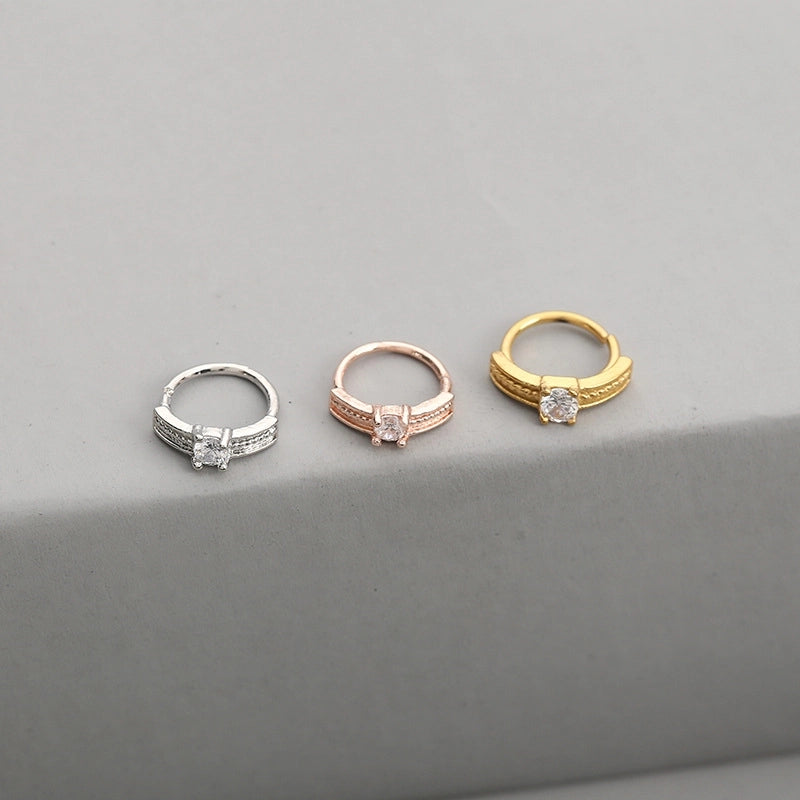 1 Piece Nose Rings & Studs Fashion Round Brass Inlay Zircon