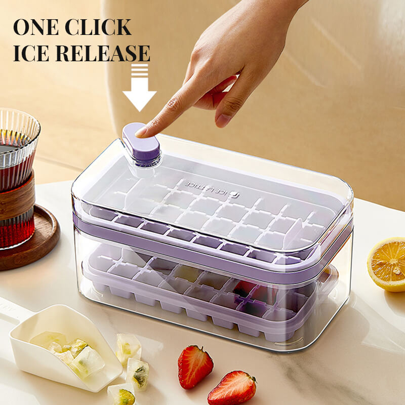 Food Grade Button Type Ice Mold and Ice Storage Box(Comes with an ice shovel)