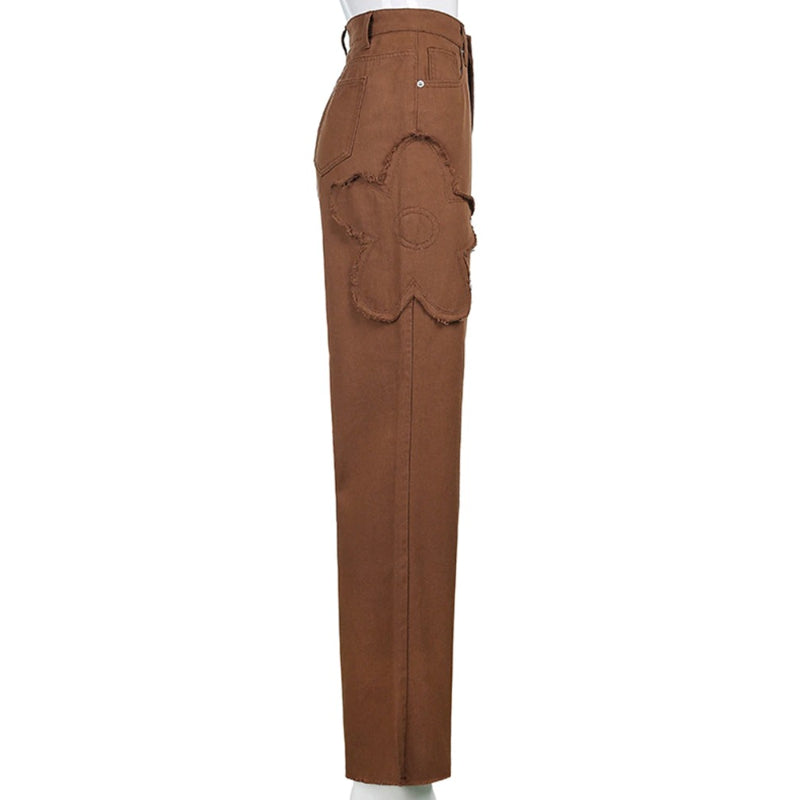 Patchwork Streetwear Baggy Jeans For Women