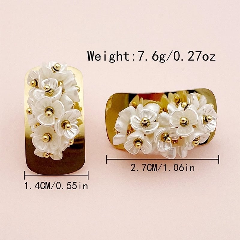 1 Pair Casual Sweet IG Style Flower 304 Stainless Steel 14K Gold Plated Ear Studs