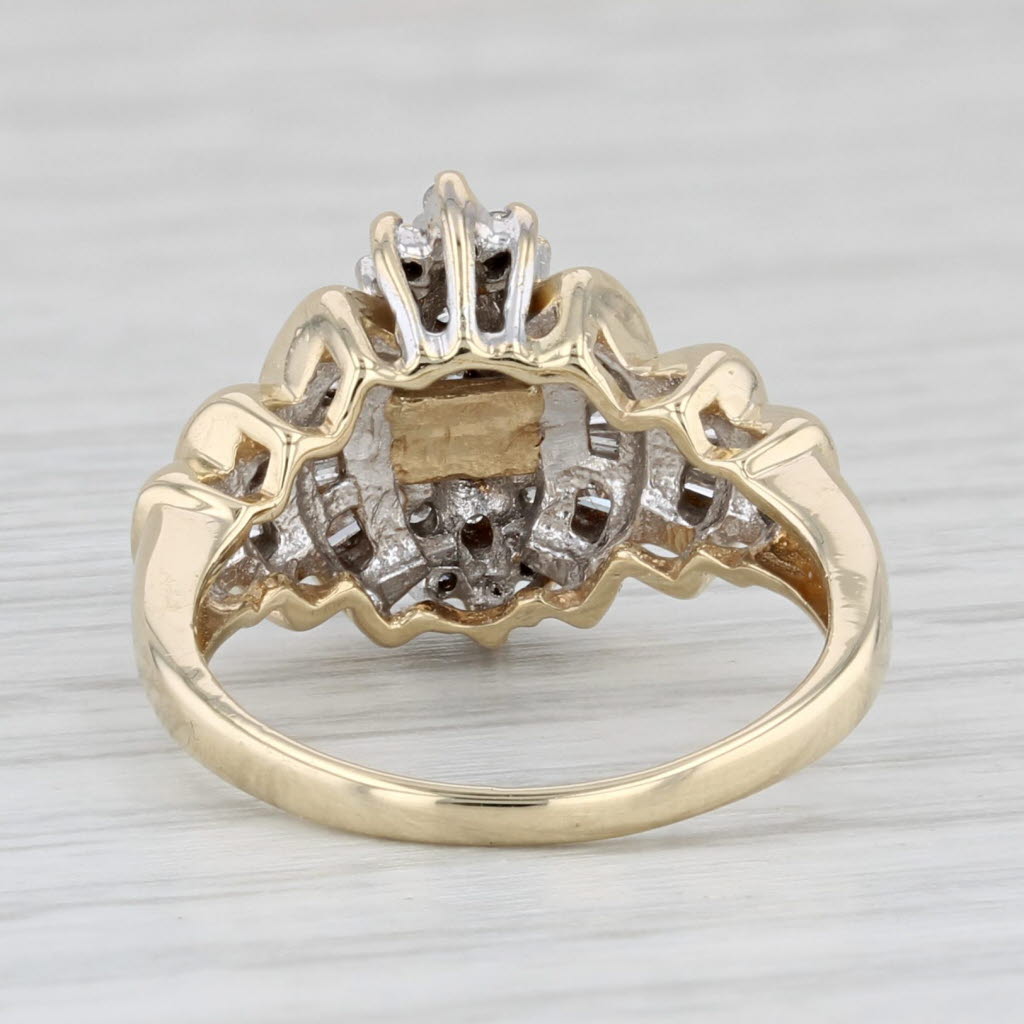 0.53ctw Diamond Cluster Ring 10k Yellow Gold Size 5