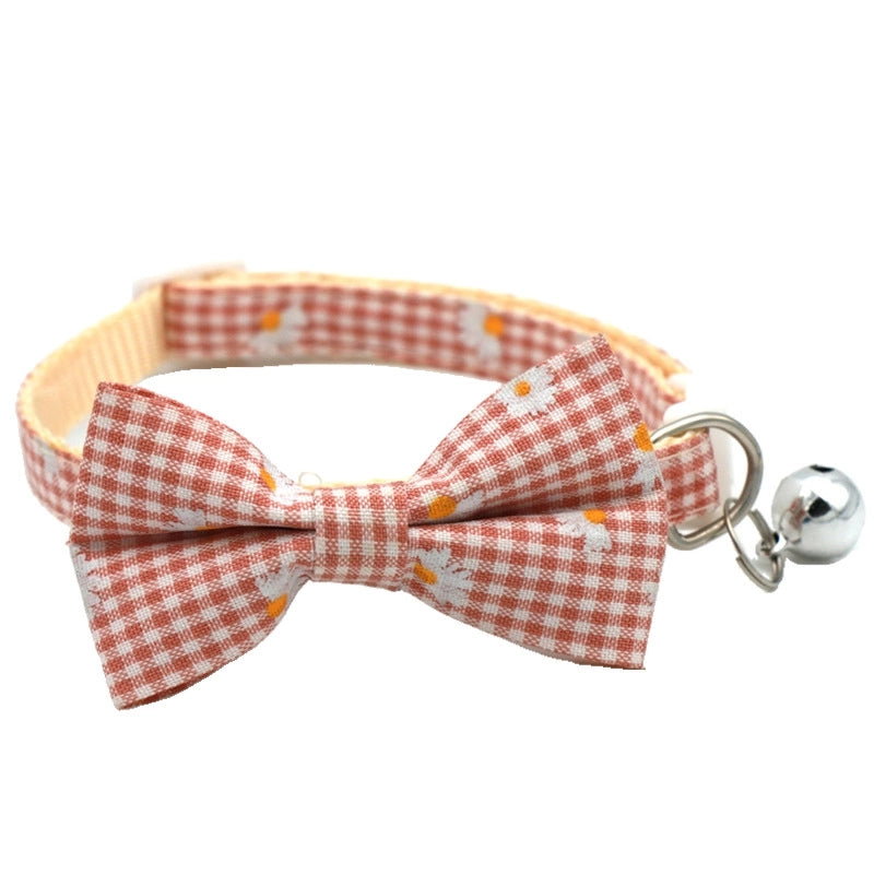 Sweet Cotton Polyester Lattice Pet Collar